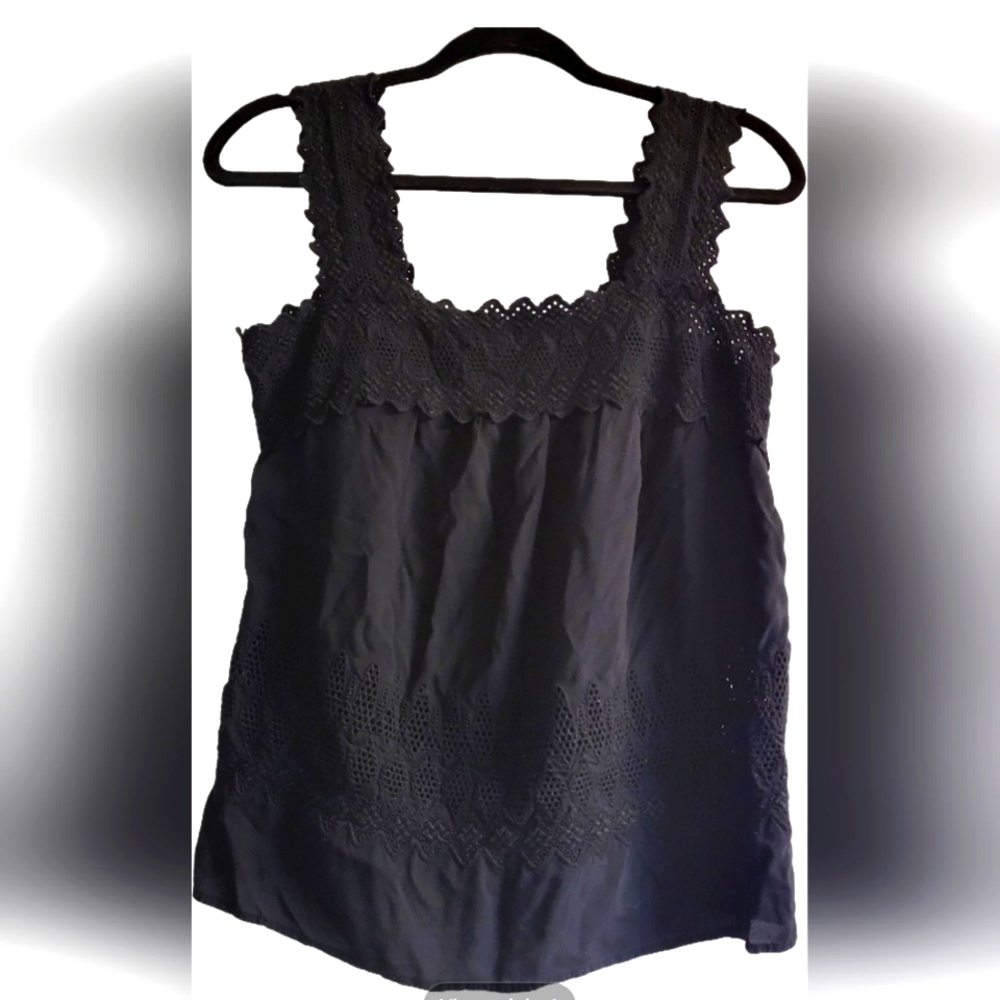 Old Navy Black Lace Trim Sleeveless Top